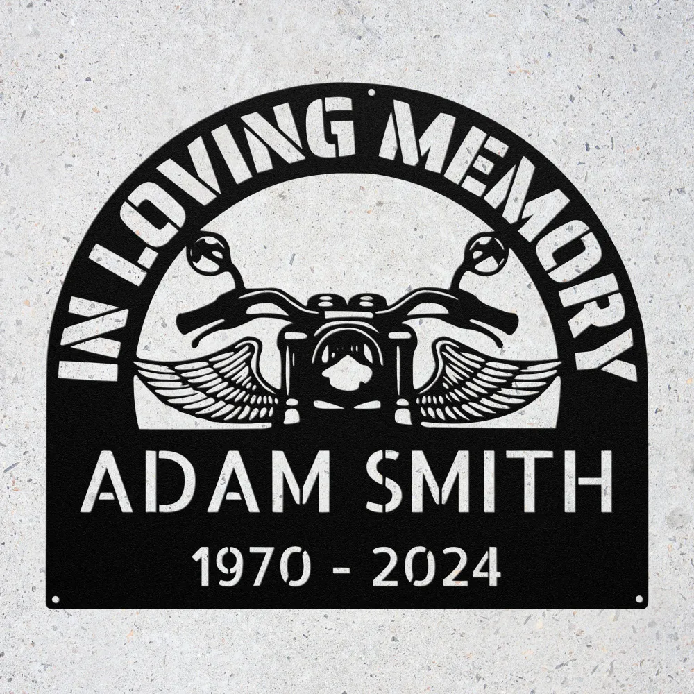 Custom Biker Memorial Sign